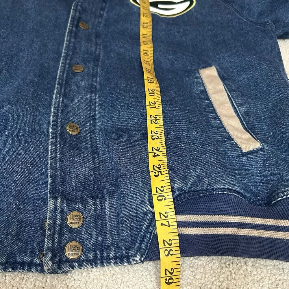 Lee Green Bay Packers Blue and Tan Denim Jacket - Picture 7 of 8
